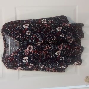 JONES NEW YORK Plus Size Printed Moss Crepe 3/4 Sleeve Blouson Noodle Top NWT 2x